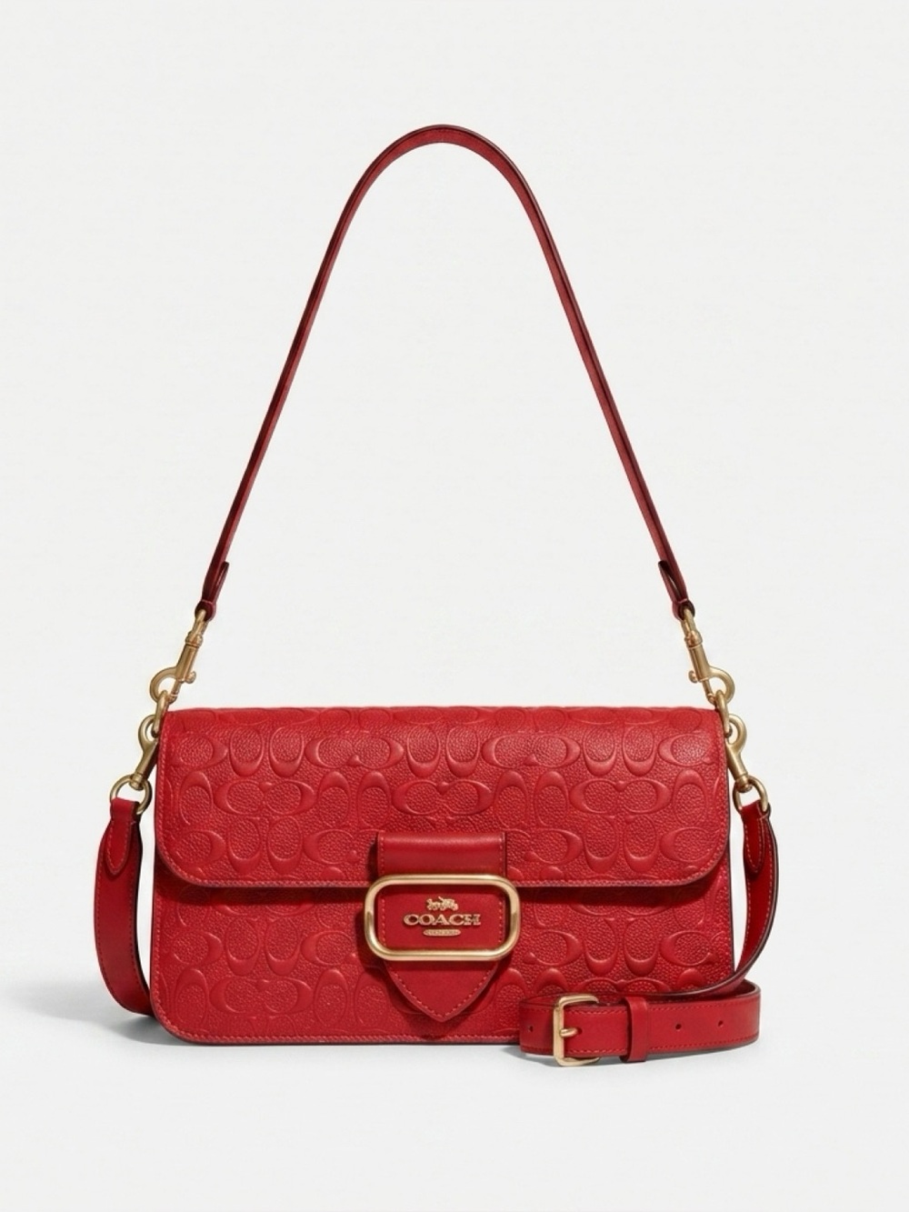 Coach Morgan NWOT Red Signature Leather Shoulder Bag
